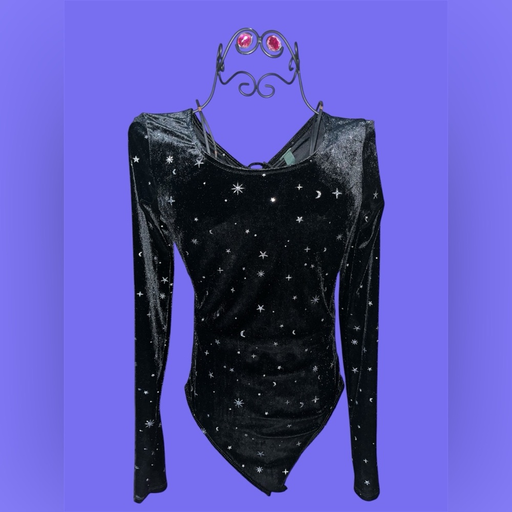 Stars and crescent moon long sleeve body suit